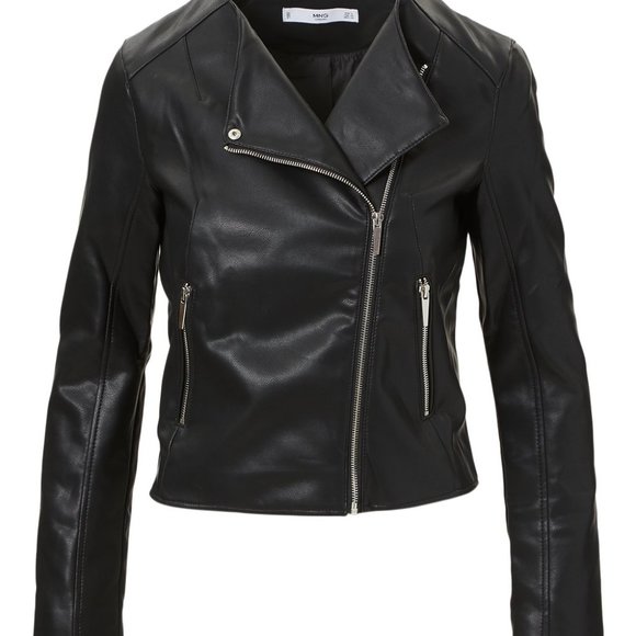 Black Faux Leather Moto Jacket - Picture 1 of 8